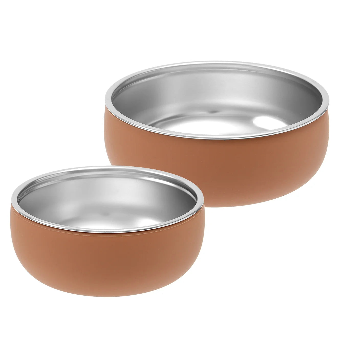 Color Kids 2PCS Stainless Steel Bowl Tableware Set For Baby Feeding Detachable Silicone Food Dish Plate BPA Free Kids Dinnerware