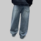 Boys Denim Jeans - Cotton Loose Fit Elastic Waist Trousers