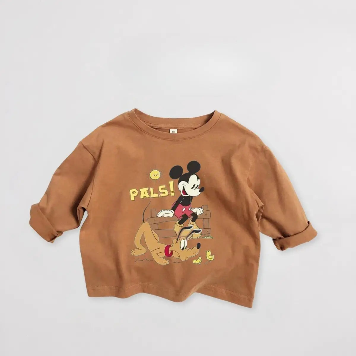 Kids' Mickey Cartoon Long Sleeve Shirt - Disney Character Tee Ages 1-3