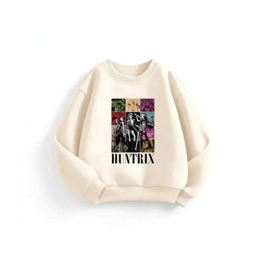 KPop Demon Hunters Huntrix Sweatshirts For Kids Long Sleeved,Round Collar