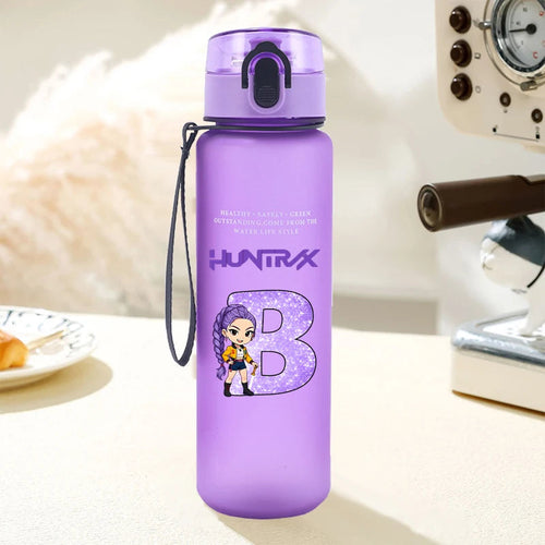 650ml Move K-Pop Demon Hunters Water Bottle Cute Letter A-Z Printed