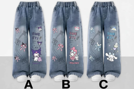 Jeans wide leg Sanrio