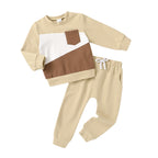 Color Block Sweatshirt and Pants Set - Kidnor
