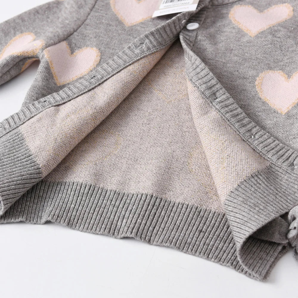 Heart Shape Knitted Cardigan Sweater - Kidnor