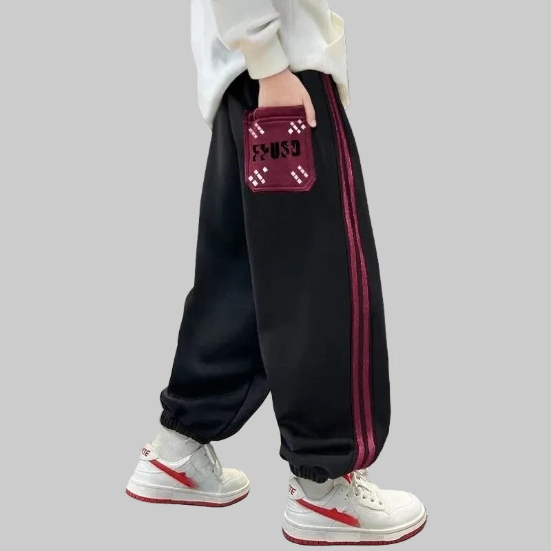 Graue Baumwoll-Jogginghose für Jungen – Freizeithose für draußen (10–14 Jahre)