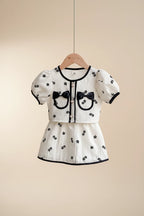 Sommerliches Kurzarm-Shirt-Top & Blumenrock 2-teiliges Set