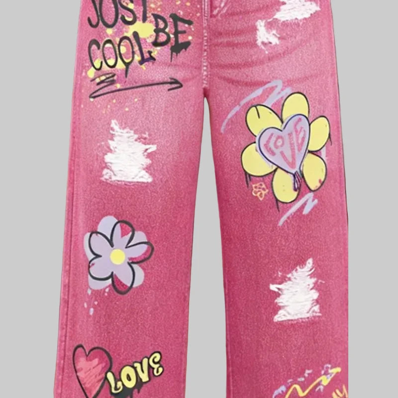 Pink Faux Jeans - Kidnor