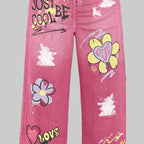 Pink Faux Jeans - Kidnor