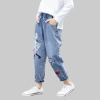 Cartoon Print Jeans - Wide-Leg Style 3-12Y - Kidnor
