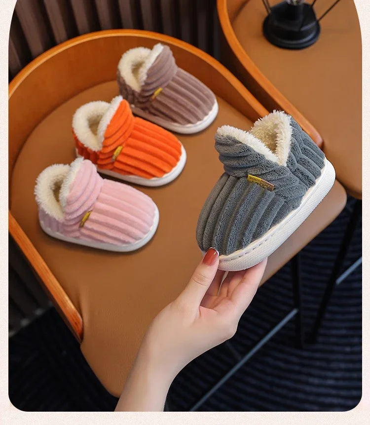 Cotton Shoes Children's Cotton Slippers Winter Warm Bag Home Parent-child Thick Soled Baby