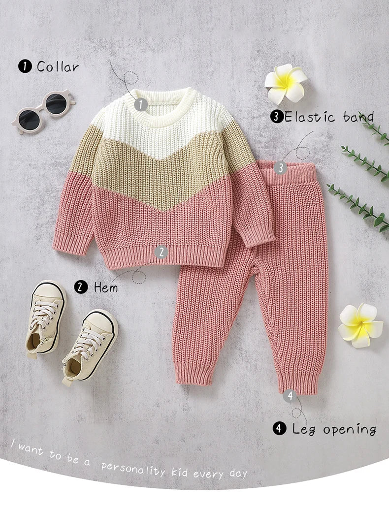 Baby Clothes Set Knit Newborn Girl Boy Long Sleeve