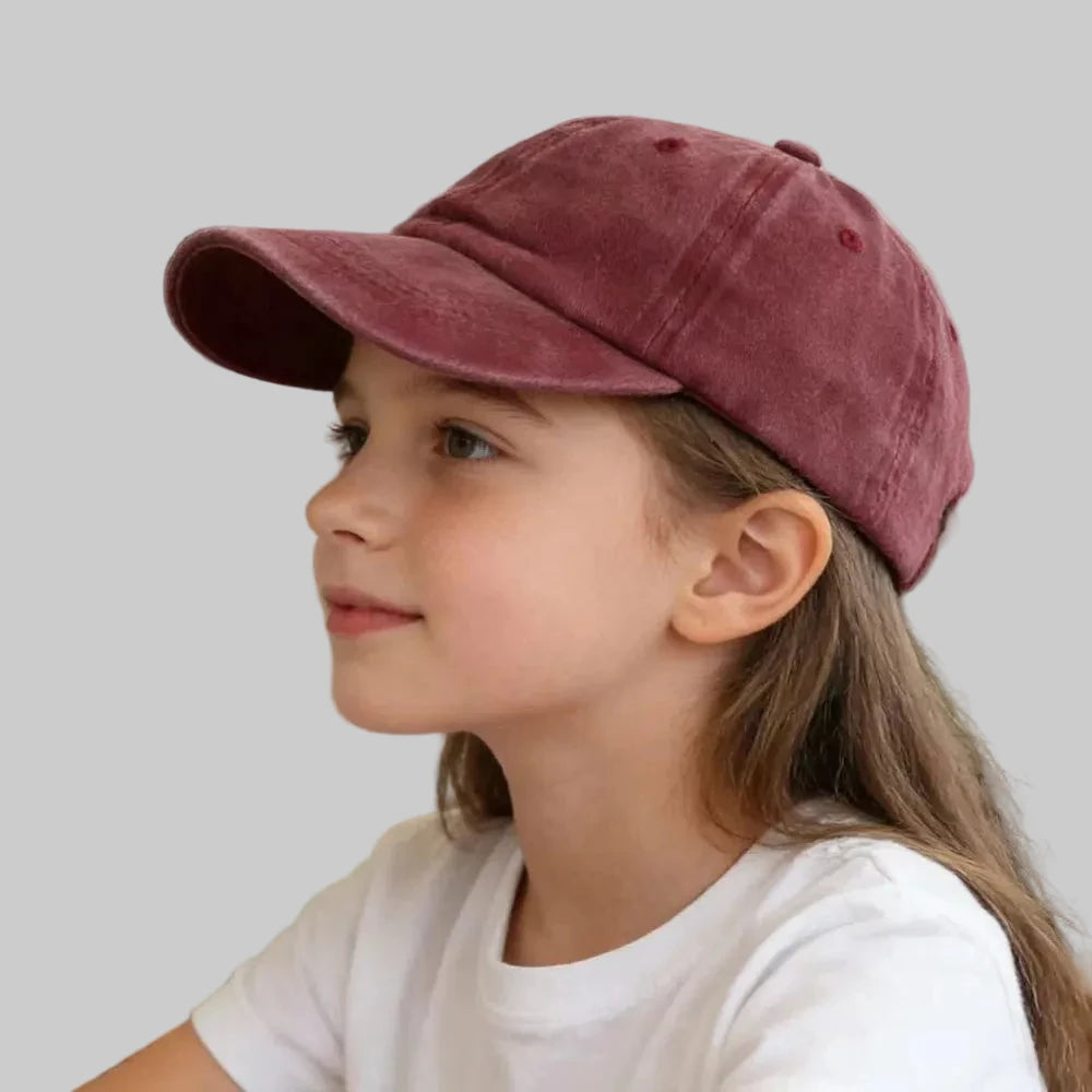 Washed Denim Baseball Cap Kids Boys Girls - Kidnor