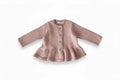 Girls' Knit Cardigan - Solid Color Long Sleeve Coat