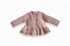 Girls' Knit Cardigan - Solid Color Long Sleeve Coat