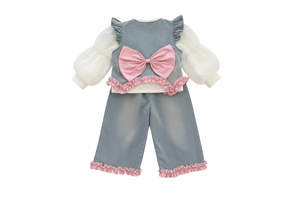 Girl's Denim 3-Piece  Set - Kidnor