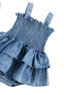 Baby Girl Romper Dress - Sleeveless Ruffle Bodysuit Ages 0-18M