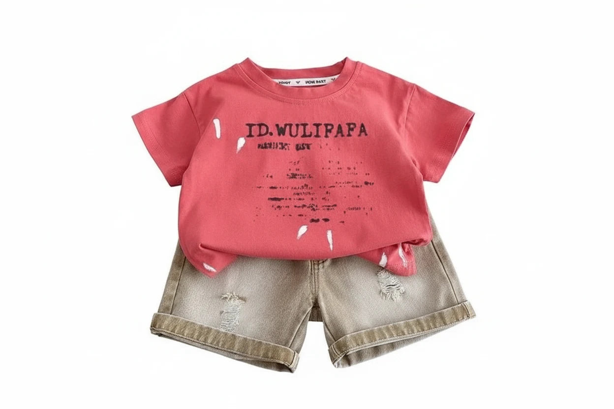 Boys Summer Tracksuit - T-Shirt & Shorts Set - Kidnor