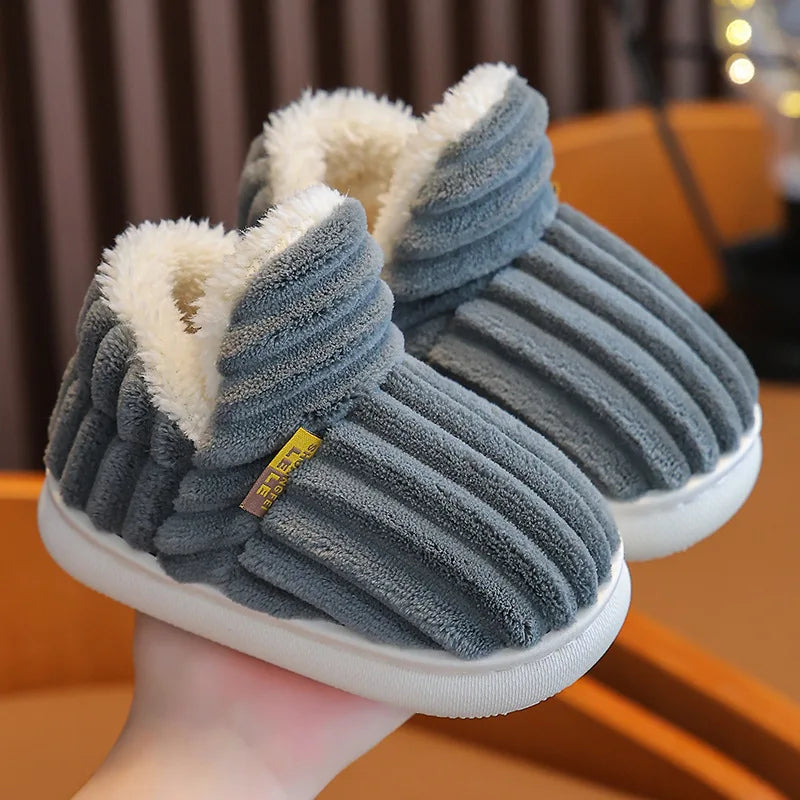 Cotton Shoes Children's Cotton Slippers Winter Warm Bag Home Parent-child Thick Soled Baby
