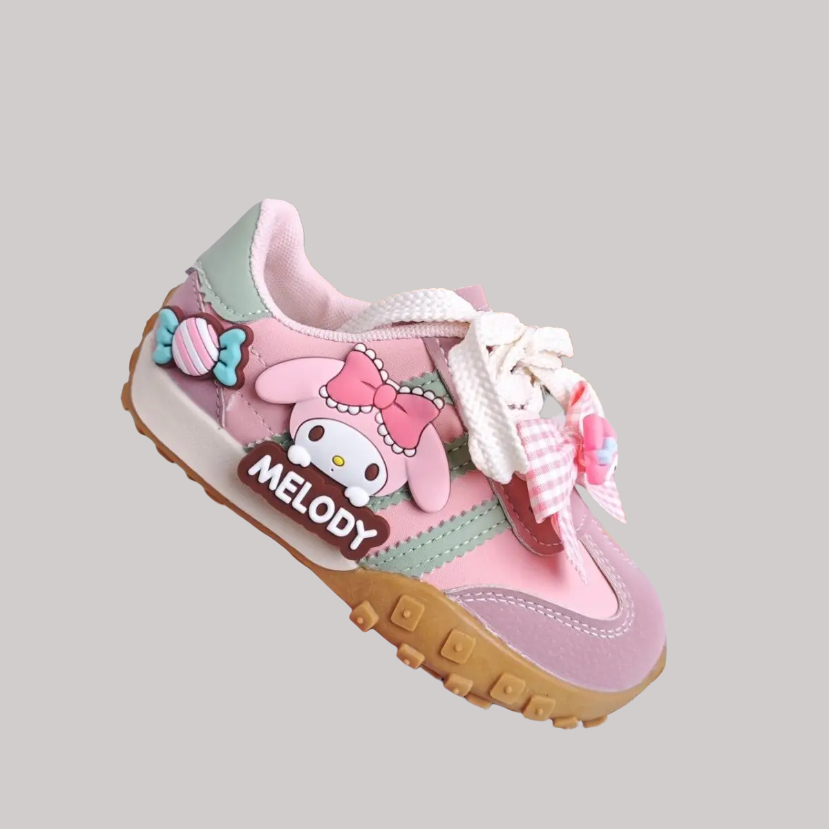Girls Melody Cartoon Shoes - Pink Bow Sneakers 26-37 - Kidnor