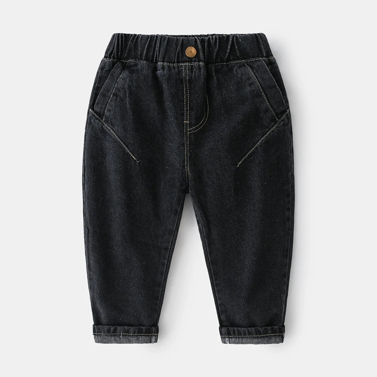Casual Style Straight Leg Monochrome Mid Waist Childrens Pants - Kidnor