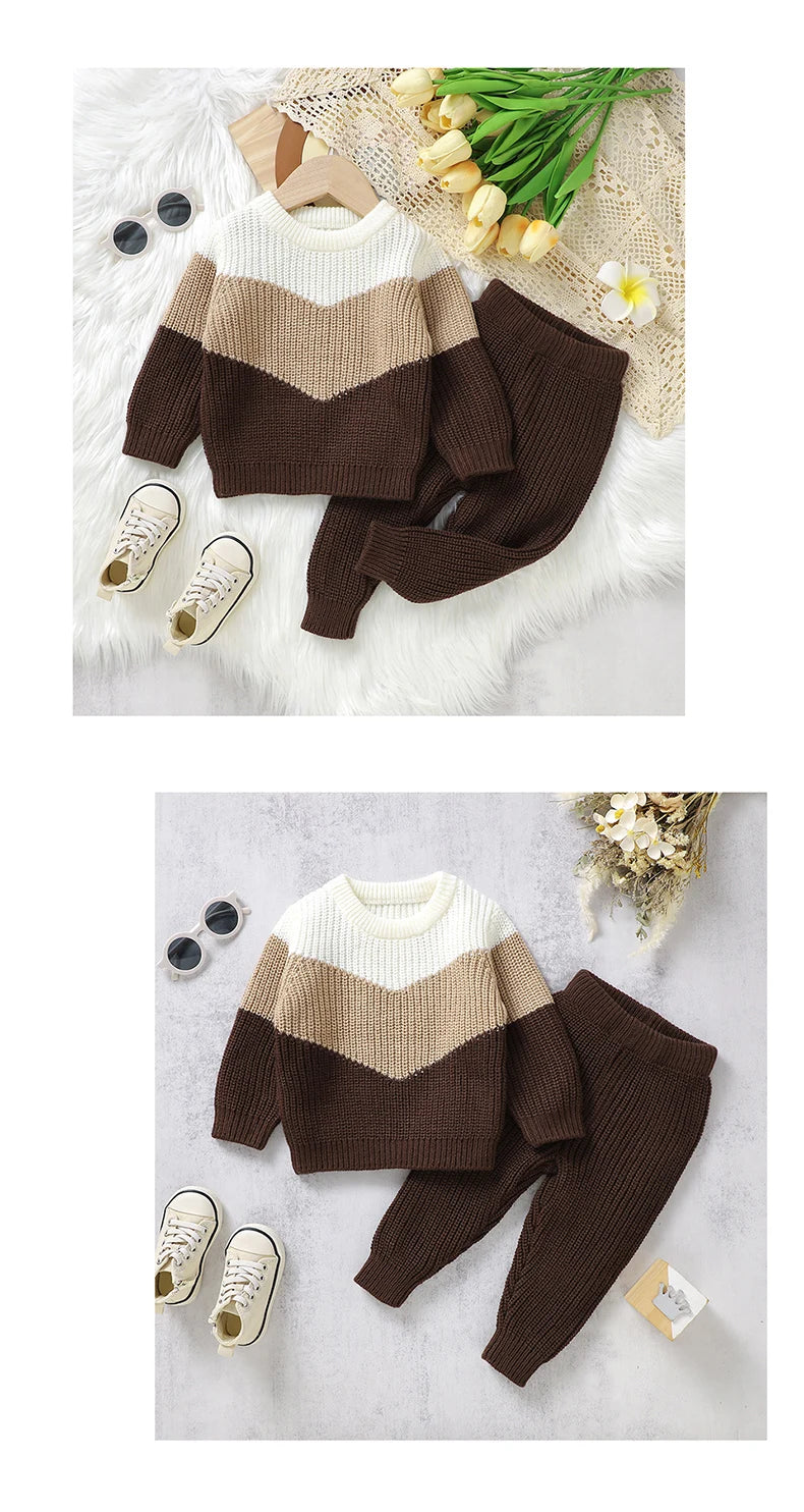 Baby Clothes Set Knit Newborn Girl Boy Long Sleeve