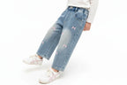 Girls' Jeans Straight Wide Leg Washed