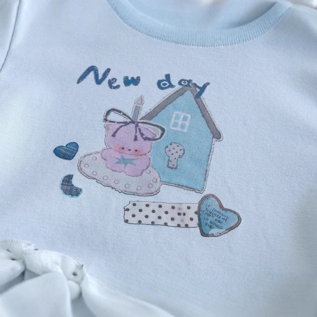 Girls Cartoon Sweatshirt - Long Sleeve Top - Kidnor