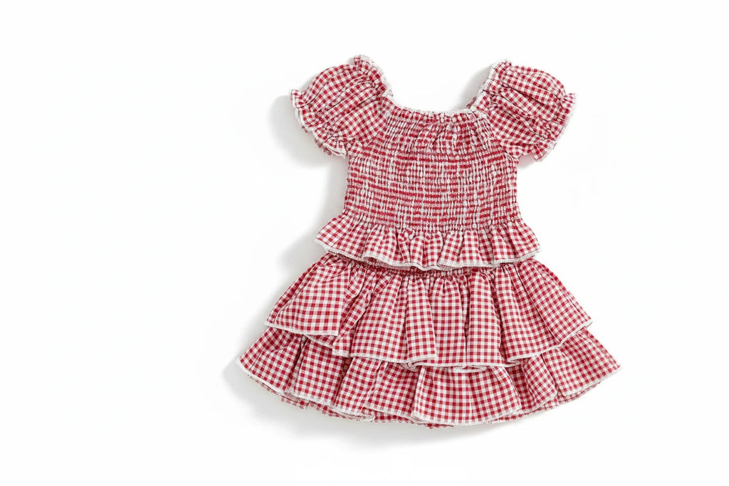Girls' Plaid Ruffled Top & Skirt Set - 2-Piece Outfit Ages 1-5