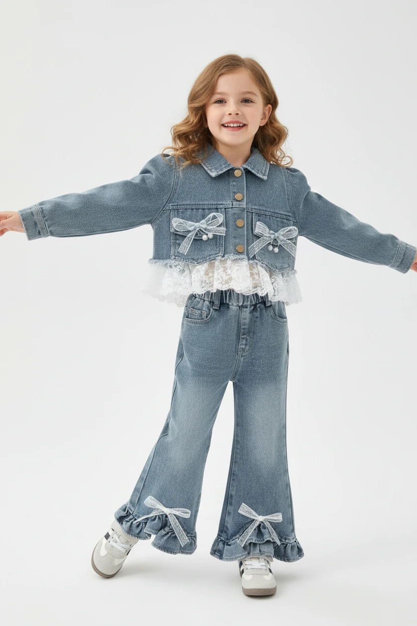 Feiruifish Spring Set: Stylish Girls' Jacket & Outfit - Kidnor
