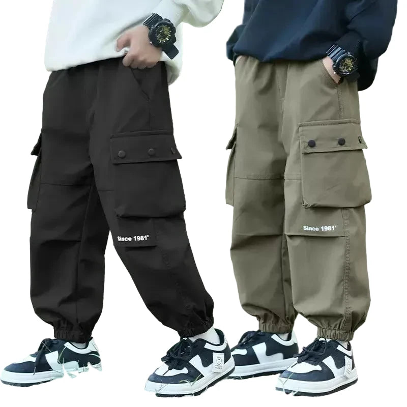 Boys' Cargo Pants - Windproof Waterproof Outdoor Trousers Ages 4-14