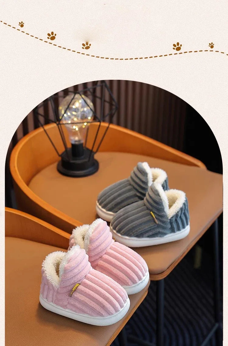 Cotton Shoes Children's Cotton Slippers Winter Warm Bag Home Parent-child Thick Soled Baby
