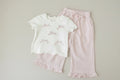 Girls' Bow Top & Plaid Pants Set - 2-Piece Summer Outfit Ages 4-6