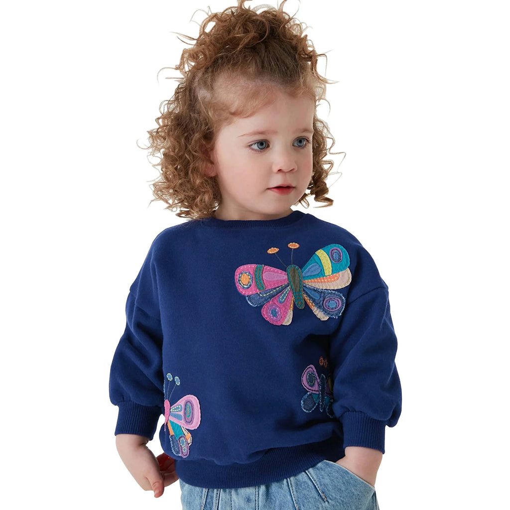 Girls Embroidered Crew Neck Sweatshirt - Kidnor