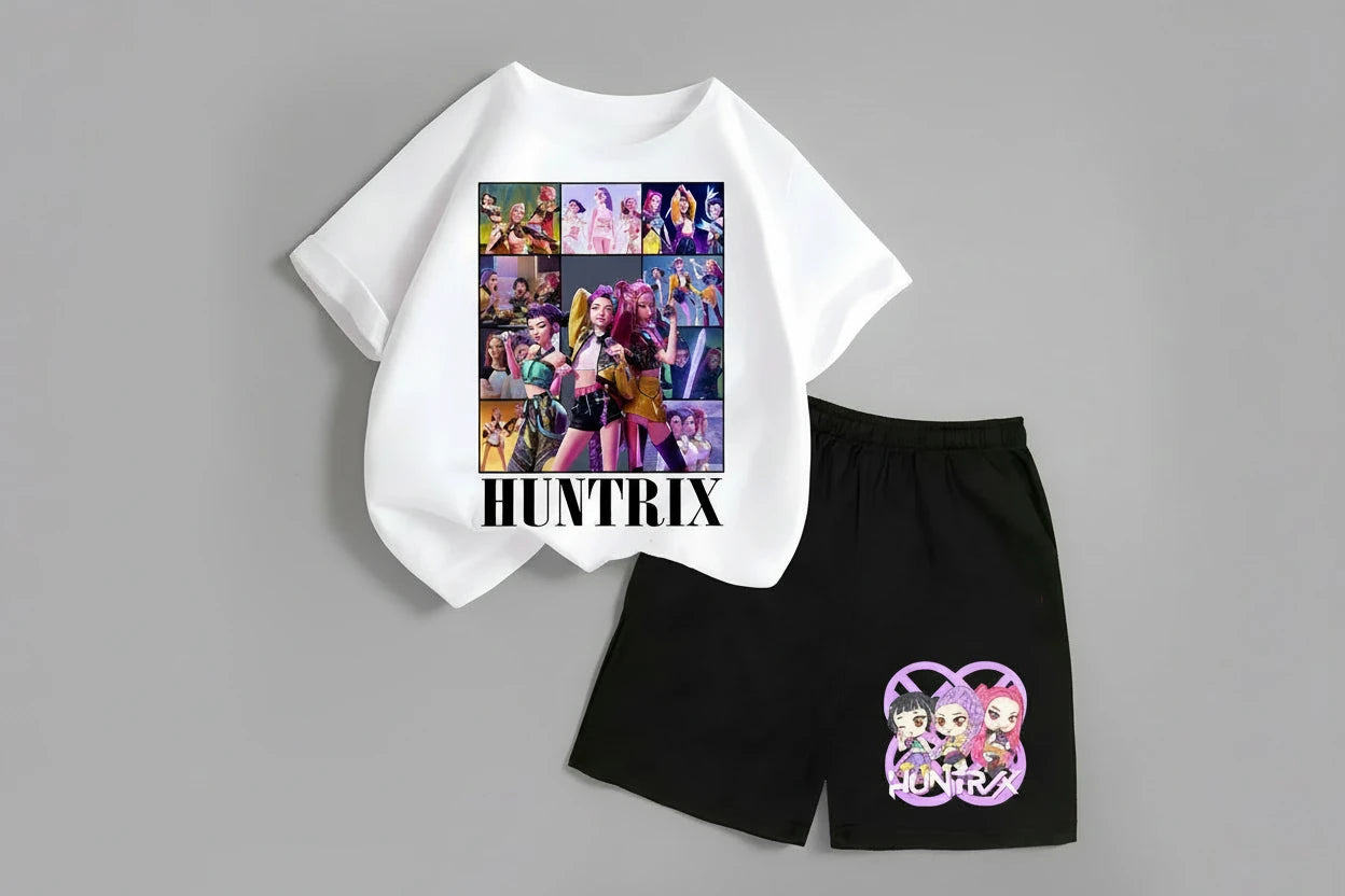 Tricou Kpop Demon Hunters pentru copii - Tricou de vară cu mânecă scurtă cu imprimeu de film