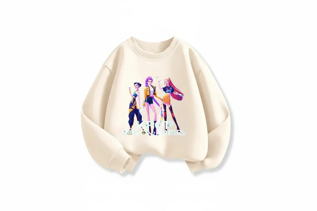 K-Pop Demon Hunters Huntrix Sweatshirts für Kinder, langärmelig, Rundhalsausschnitt
