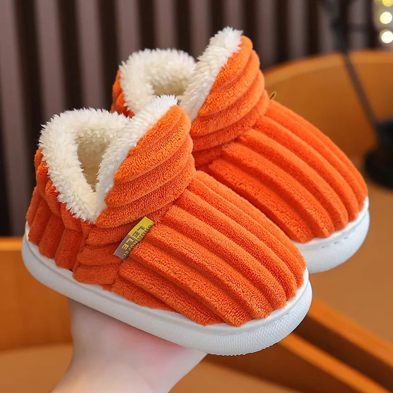 Cotton Shoes Children's Cotton Slippers Winter Warm Bag Home Parent-child Thick Soled Baby