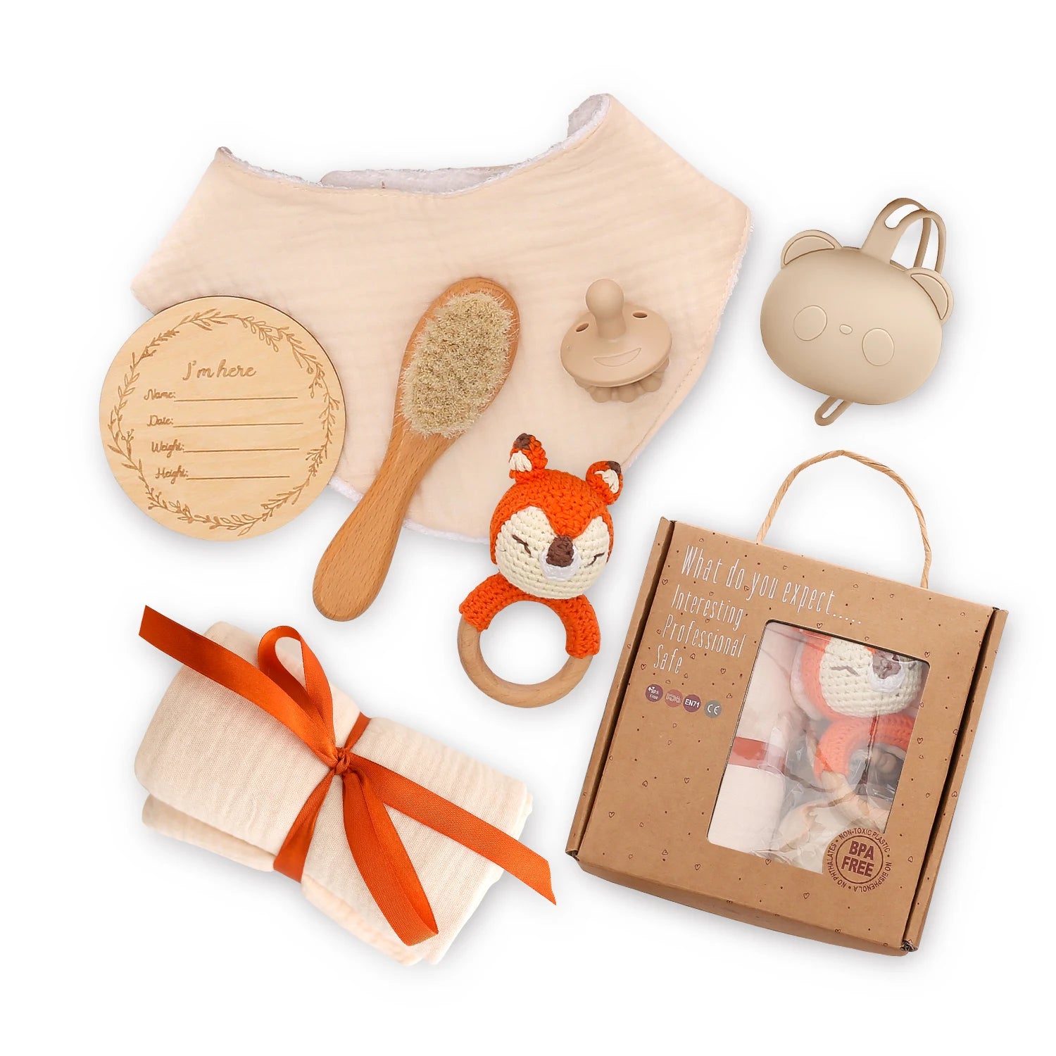 Adorable Pink Baby Gift Set-Including Teethers,Towels&Crochet Toys for Newborns,Perfect for Baby Showers Photography Accessories