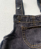 Toddler Denim Overalls - Solid Color Jumpsuit for Kids Ages 1-3