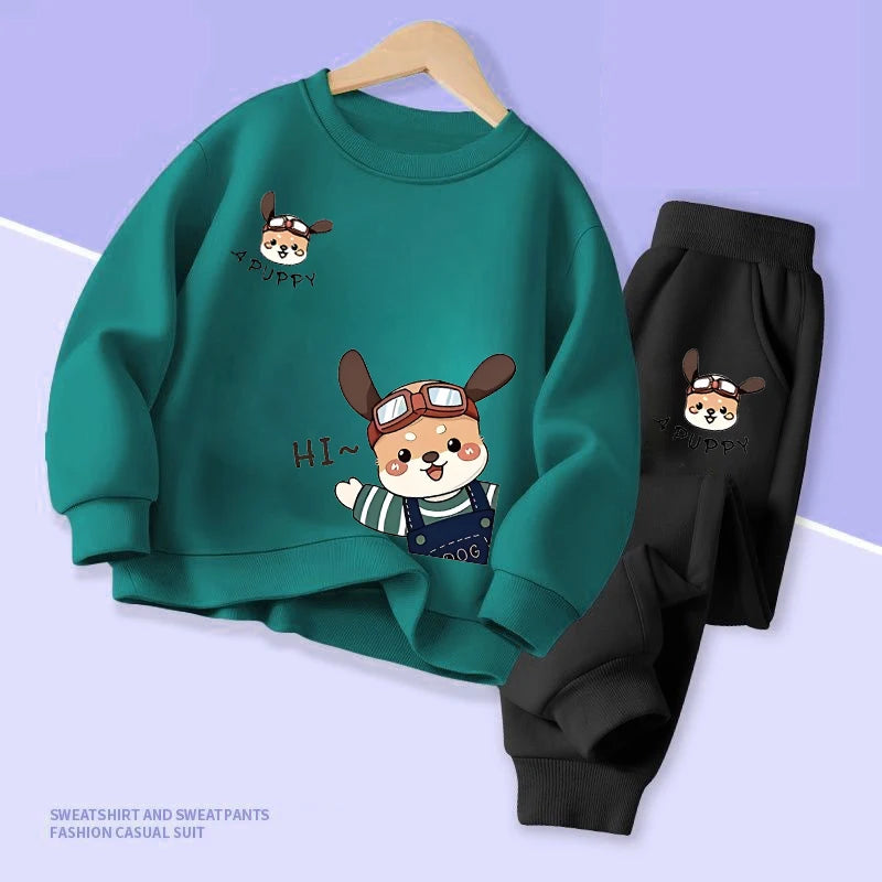 Sanrio Kids’ Spring/Autumn Set – Pochacco Print Pullover & Pants