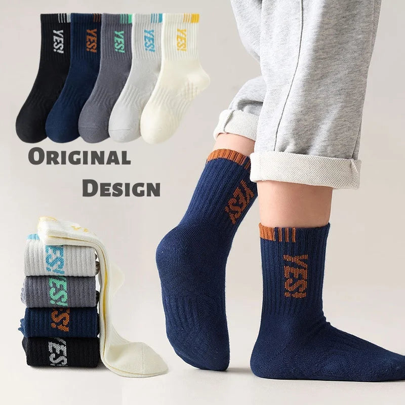 5 Pairs Children's' Socks Cotton