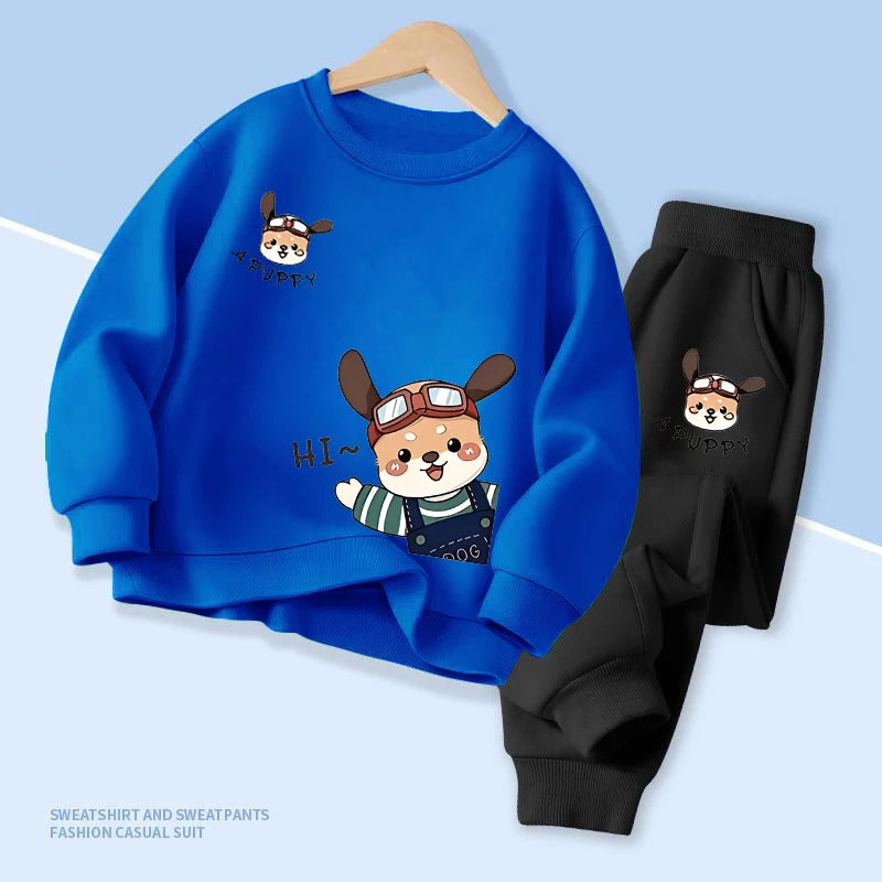 Sanrio Kids’ Spring/Autumn Set – Pochacco Print Pullover & Pants