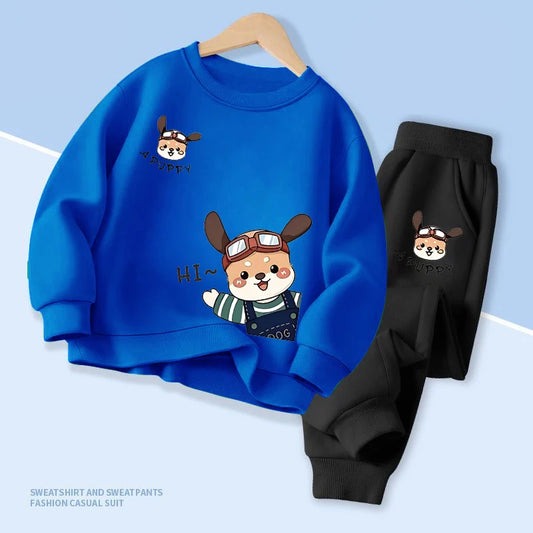 Sanrio Kids’ Spring/Autumn Set – Pochacco Print Pullover & Pants