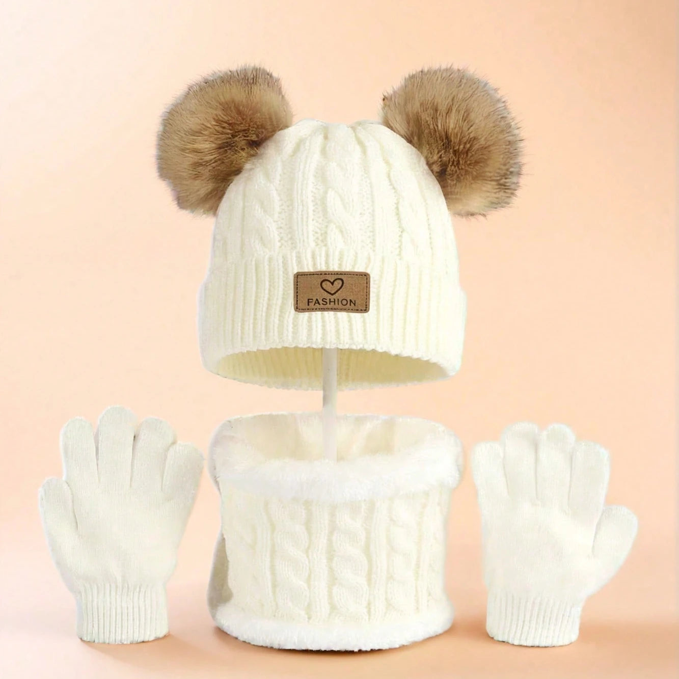 3-Piece Kids Winter Hat & Neck Warmer Set