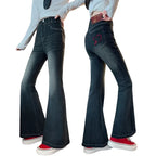 Pantaloni evazați din denim, blugi vintage slăbiți, 10-14 ani