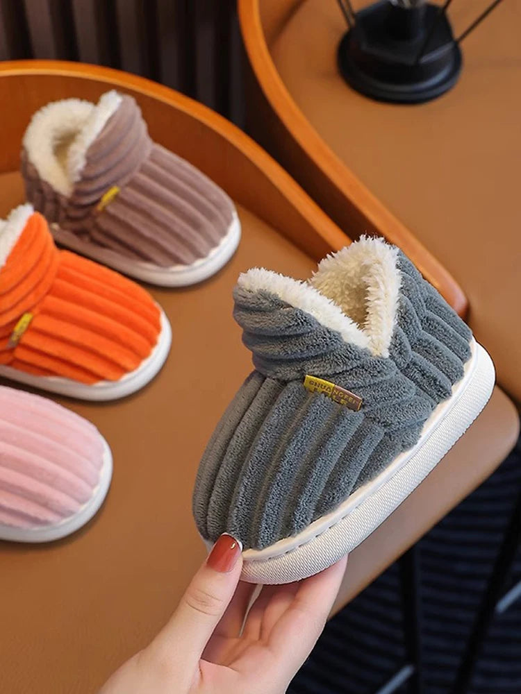 Cotton Shoes Children's Cotton Slippers Winter Warm Bag Home Parent-child Thick Soled Baby