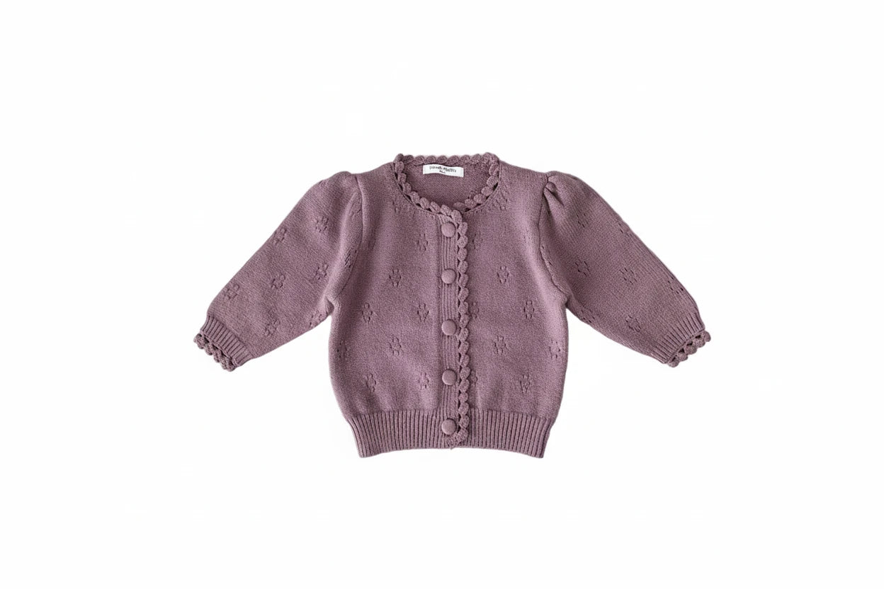 Girls' Knitted Cardigan - Princess Crochet Sweater