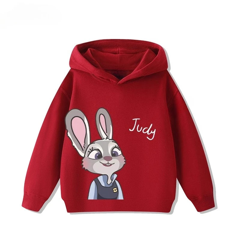 Kids' Zootopia Character Hoodie - Judy & Nick Cartoon Pullover Ages 1-12