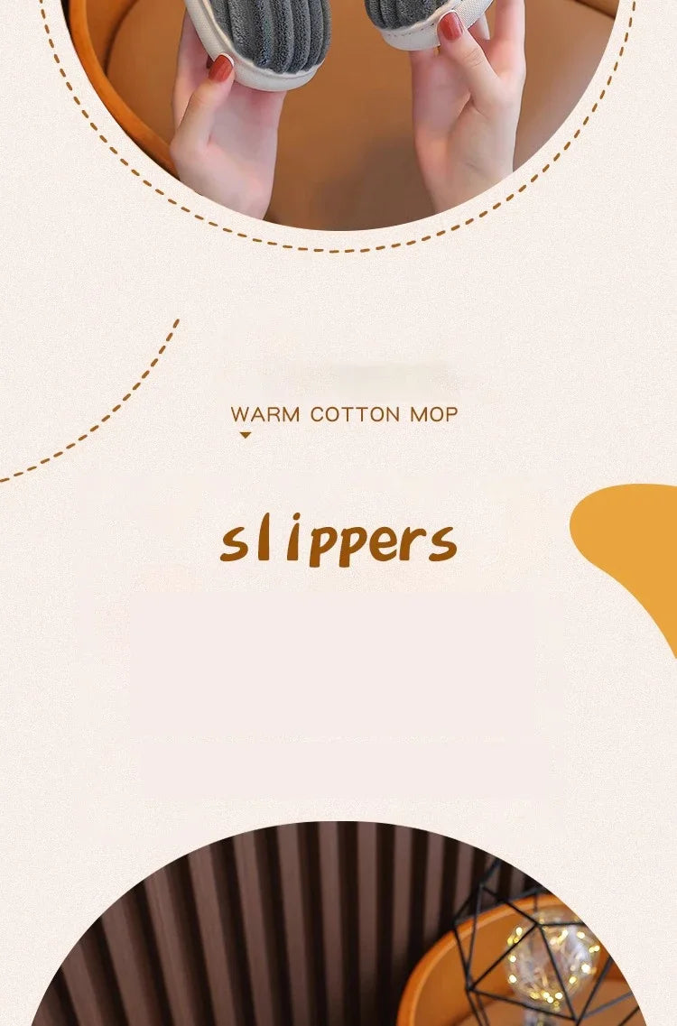 Cotton Shoes Children's Cotton Slippers Winter Warm Bag Home Parent-child Thick Soled Baby