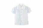 Girls' Doll Collar Bubble Sleeve Blouse - Ruffled Summer Top Ages 7-12