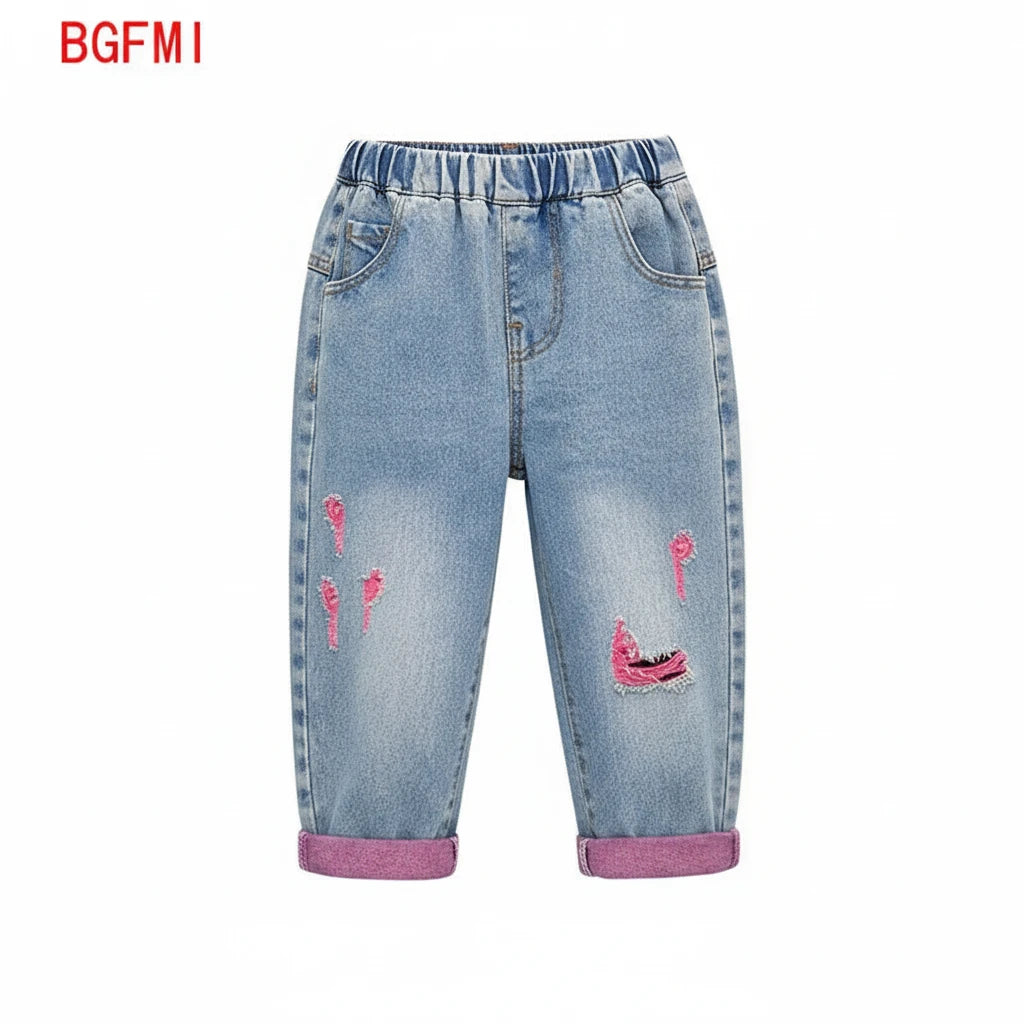 Ripped Jeans - Straight Denim Pants - Kidnor